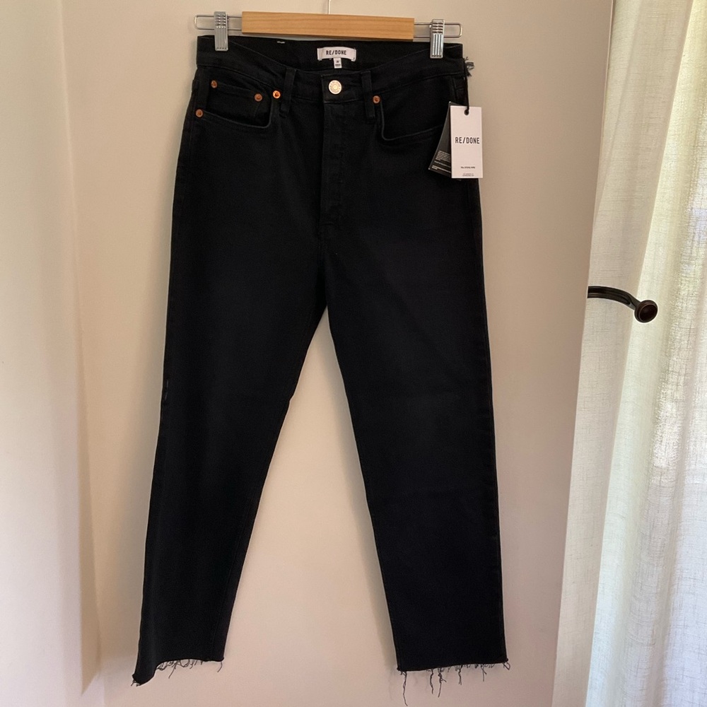 Re/Done Faded Black 85  70s Stove Pipe 28 Jeans NWT